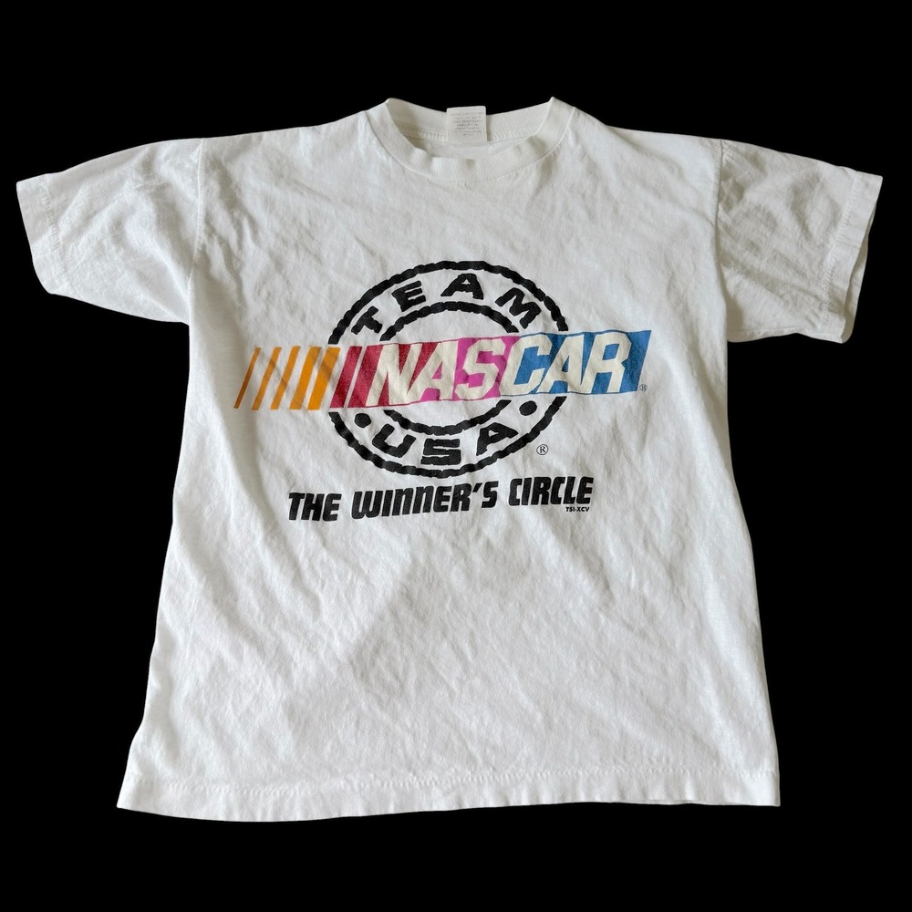80's‎ NASCAR Team USA The Winner Circle White T-Shirt Mens Large 90s